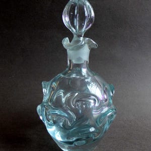 Classic Vintage Clear Blown Glass Heavy Thumbprint, 1960s Mid Century 9 Inches Tall, Hand Formed Puntys, Bar Accessory Drinkware