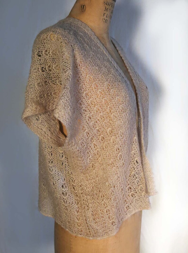 L/XL Vintage Beige Mohair Women's Shrug Mid Century Etsy