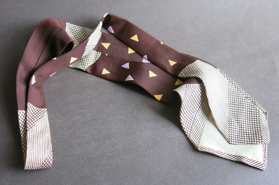 1940s Fashion Craft  Silk Necktie, Elegant Geomet… - image 4