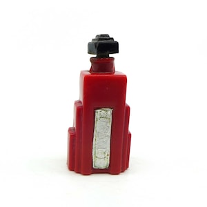 Antique Duska by Langlois Red Glass Perfume Bottle, Art Deco Skyscraper Vintage Collectible Perfume Scent Bottle