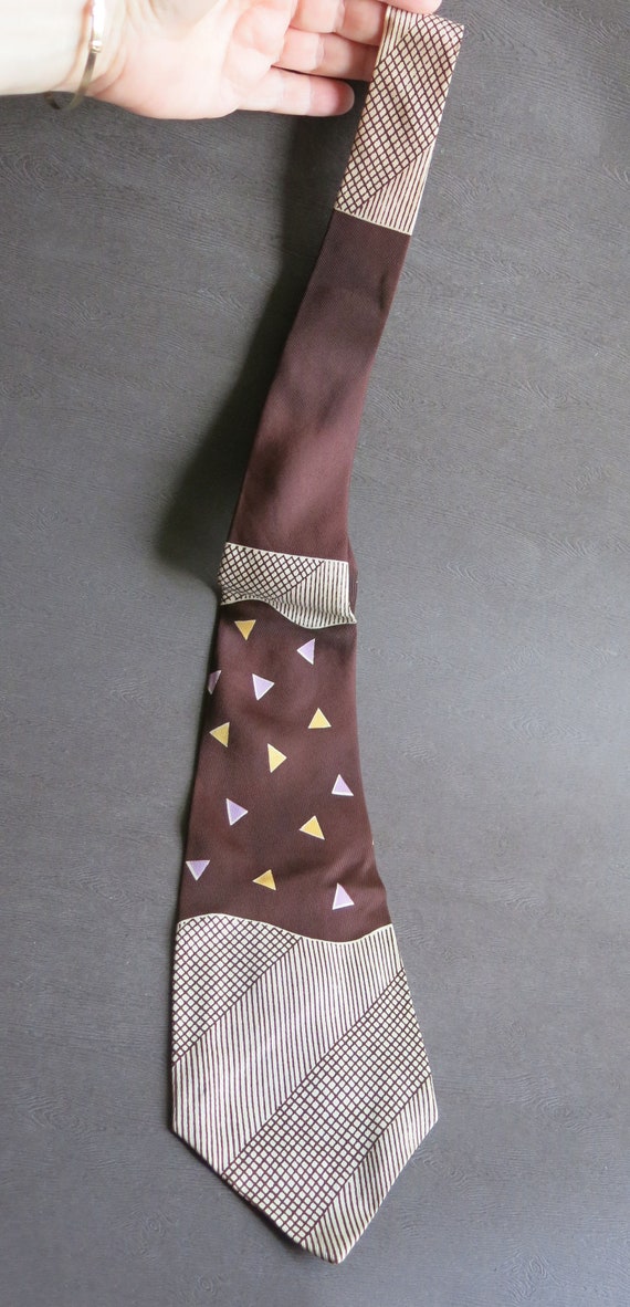 1940s Fashion Craft  Silk Necktie, Elegant Geomet… - image 7