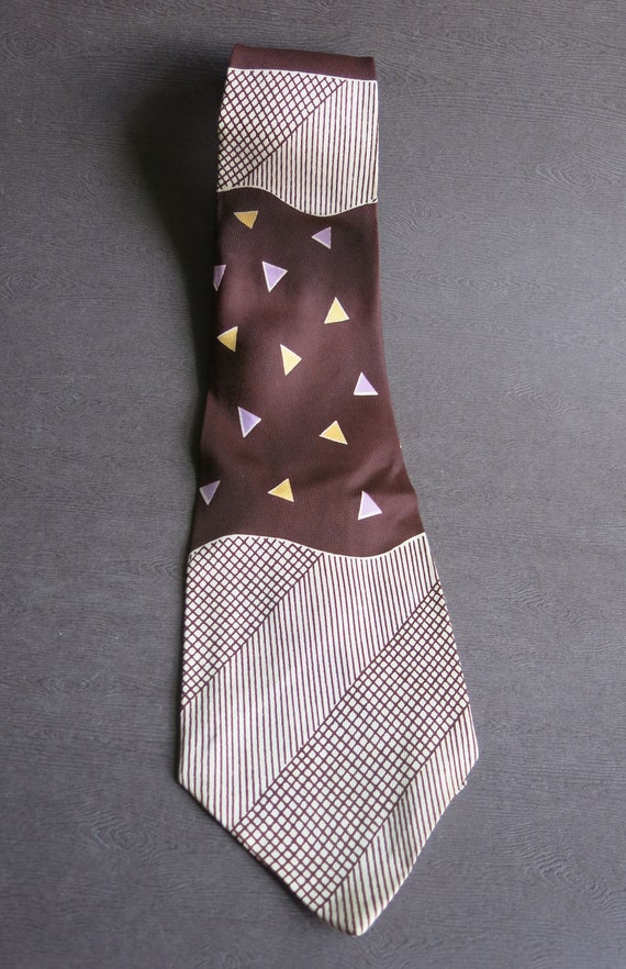 1940s Fashion Craft  Silk Necktie, Elegant Geomet… - image 1