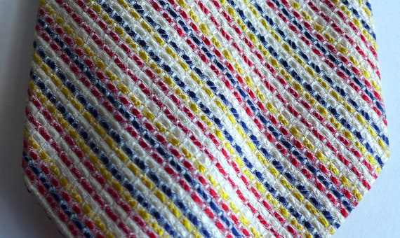 Vintage Wide 1960s-1970s Silk Necktie, Multicolor… - image 5