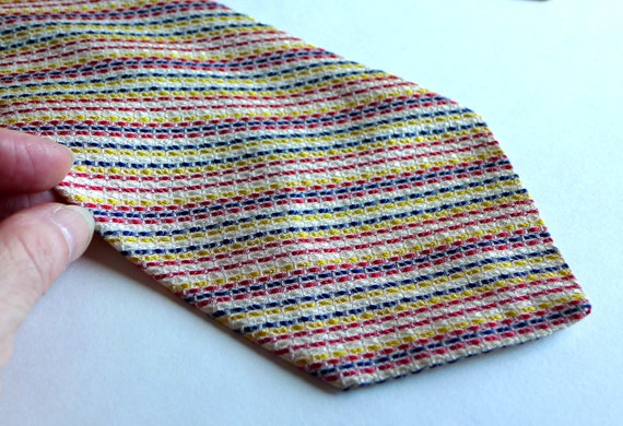 Vintage Wide 1960s-1970s Silk Necktie, Multicolor… - image 7