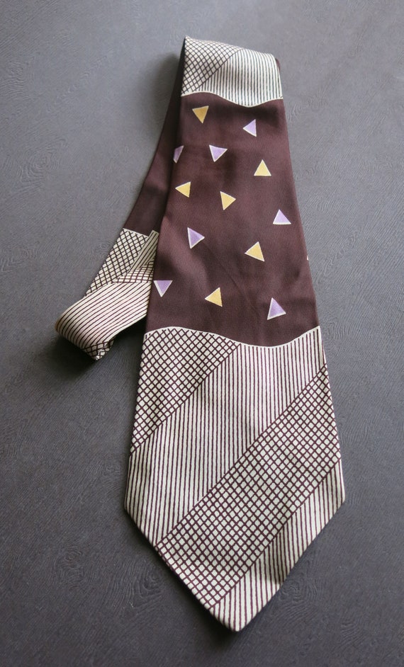 1940s Fashion Craft  Silk Necktie, Elegant Geomet… - image 6