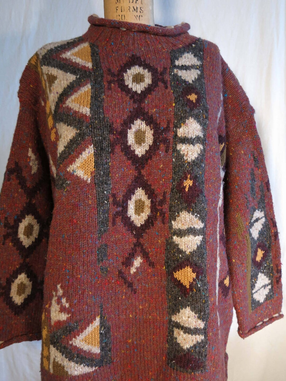 Vintage M/L Heavy Handknit Wool Assets London Sweater English - Etsy