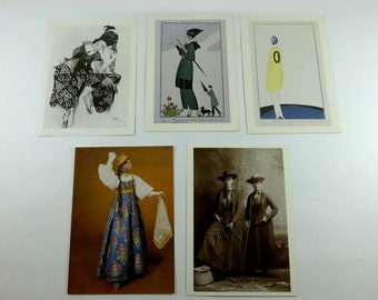 Lot of 5 Costume Photography Postcards