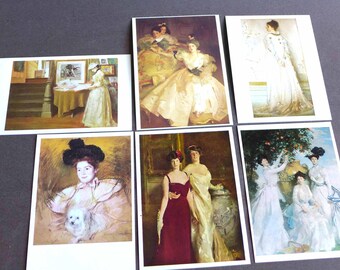 19th - Early 20th Century Fine Art Museum Postcards, Lot of 28, European Painting, Portraits, Family Scenes, Daily Life, Costume Research