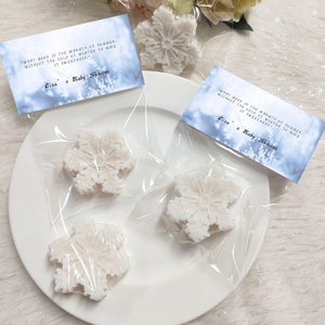 Snowflake Soap Favors, Winter Baby Shower Girl Boy Decorations, Christmas Stocking Stuffers, Gift for Guests in Bulk Party Decoration