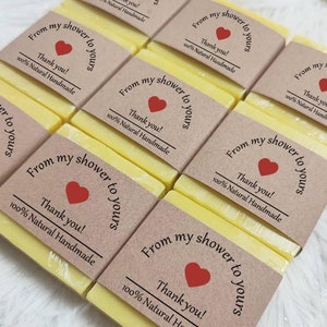 Bridal Shower Favors, Lemon Yellow Soap, Scented Rustic Favor for Shower, Wedding Party Soap Favors, Yellow Favors for Shower, Guest Gifts