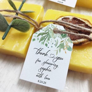 Thank You For Shower Soap Shower Favors, Set of 20 Soaps, Bridal Shower Soaps Favors, Gift for Guest in Bulk, Personalized Gift With Card