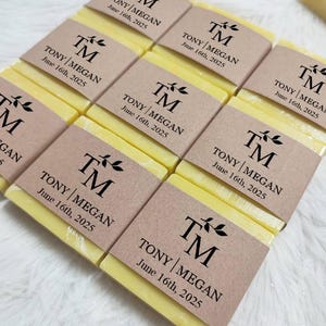 ゲストへのウェディングギフト、ブライダルシャワーギフト、シャワーギフト、パーティーギフト、イエローレモンの香りの石鹸、卸売石鹸ギフト