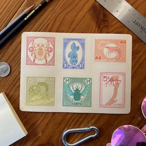 Bugstamps Sticker Sheet Vinyl Waterproof Dishwasher Safe 5x7 sheet bugs bug insect weevil beetle