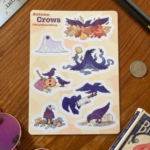 Halloween Crow Sticker Bogen: Herbst-Rabe, Eldritch Horror