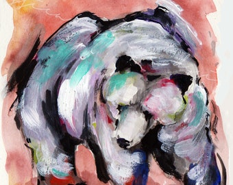 White bear, white grizzly, bear and poetry, bear art, bear painting, john muir  art