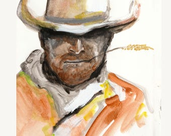 Wheat chewer,  cowboyart, cowgirl, western asthetic, western style, cowboy art, western art