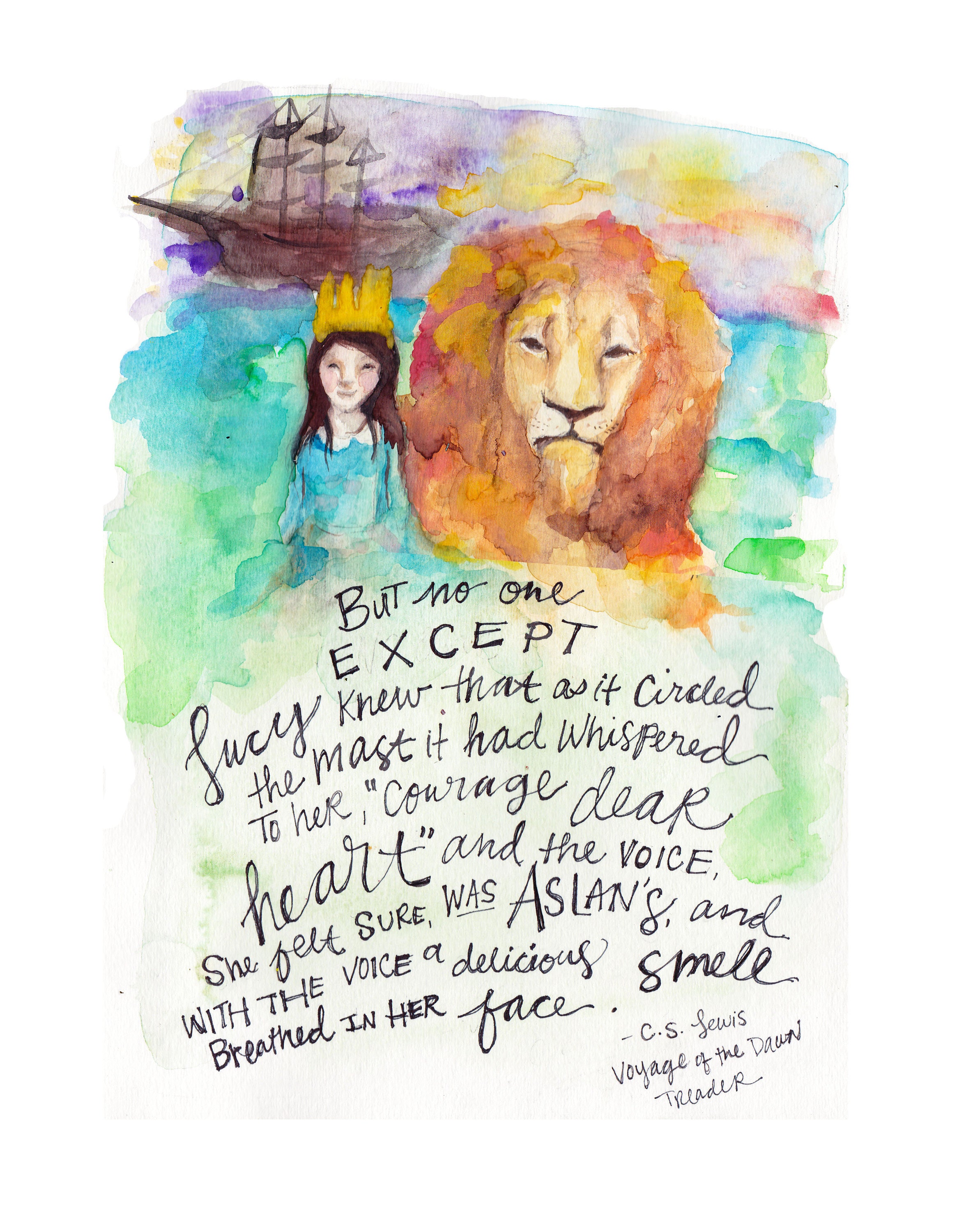 Aslan Quote, Narnia Art Print, C.S. Lewis Printable Quote Poster ~ There  are Far, Far Better Things