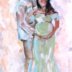 Esposo y esposa esperando abstracto, arte del embarazo, arte del embarazo, arte para las mujeres embarazadas, las mujeres que esperan, el arte del marido y la esposa