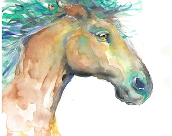 Sea and Sand, horse running, horse running painting, abstract horse, abstract horse art,
