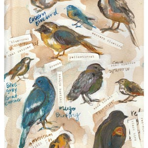 Tennessee Bird-kaart, aquarelvogels, lijsters, wilde vogels, wilde vogels, bluejay, wilde vogels