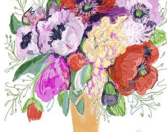 Martha's Poppies, poppy painting, watercolor painting of poppys, poppy art, poppy love, gardener gift