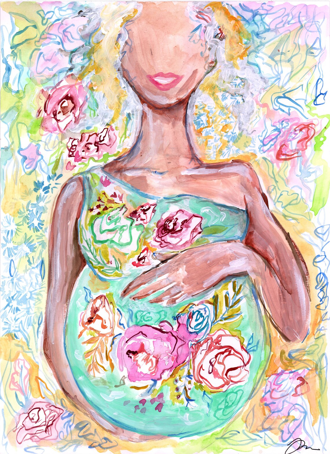 Expecting Abstract Pregnancy Art Pregnancy Artwork Art for Etsy UK