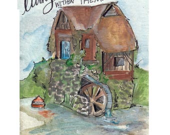 Living water mill, living water verse, watercolor verses, devoAday
