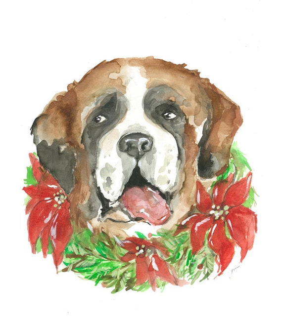 christmas dog painting