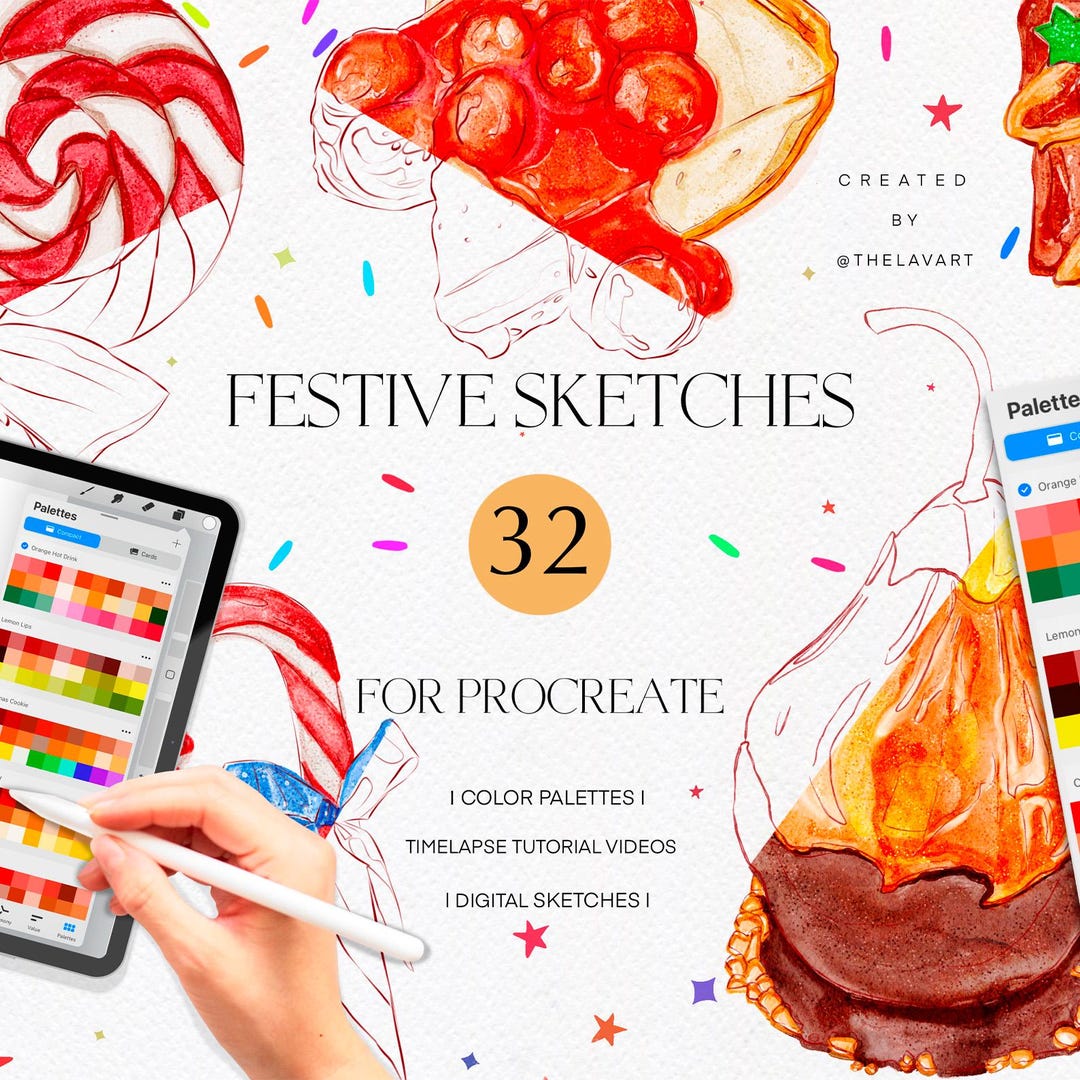 Digital Sketches Color Palettes - Procreate Coloring Pages - Instant ...