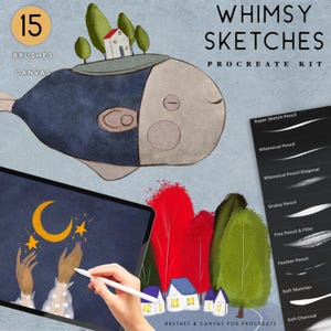 Whimsical Brushes for Procreate, Sketch Brush Set, Drawing Kit Procreate, Children&#39;s Book Illustration Brush Set, Fairytale Sketch Brushes
