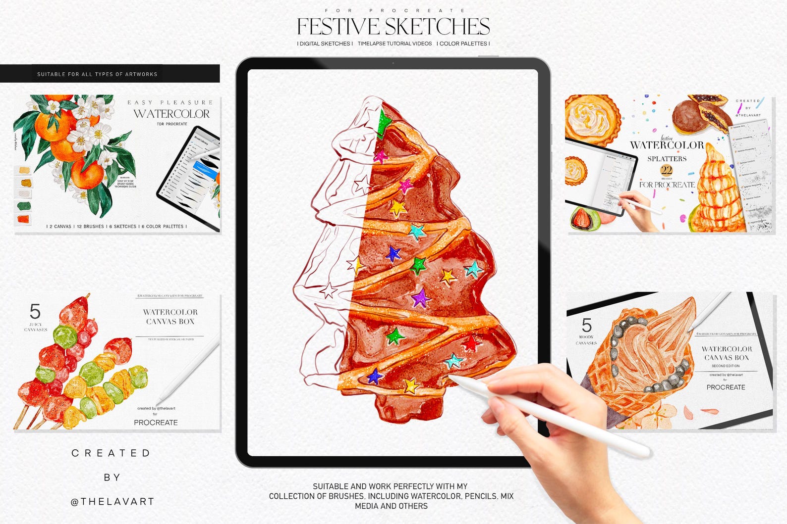 Digital Sketches Color Palettes - Procreate Coloring Pages - Instant ...