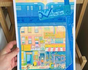 Summer in New York - Risograph Print 8.5x11