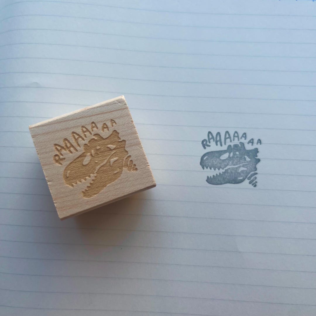 Disor Raaaaa Raaaaa - Dinosaur Wooden Stamp - Etsy