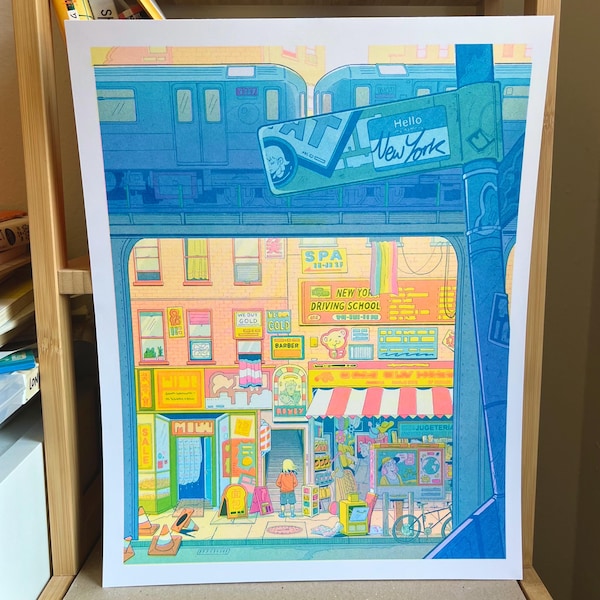 Summer in New York - Risograph Print 11x14