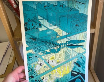 Estudios de dinosaurios - Risograph Print A4