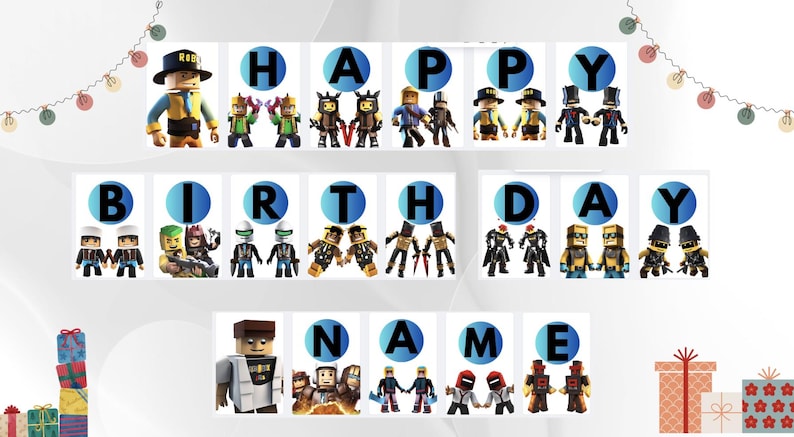 Editable Roblox Happy Birthday Banner Printable Banner Instant Il Rumd 
