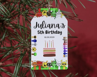 Sprunki Birthday Gift Tag Template | Editable Thank You Tags (Instant Download)