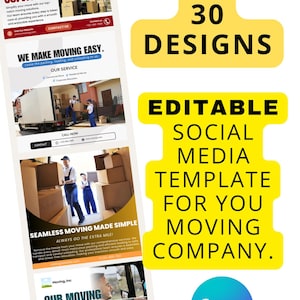 30 Editable Social Media Templates for Moving Company | Ready to Use Canva Templates for Movers Packers Logistics Shipping Companies