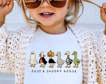 Halloween Goose Toddler Shirt, Just A Spooky Goose Infant Shirt, Funny Halloween Kids T-shirt, Fall Baby Costume Tee, Cute Goose Baby Outfit