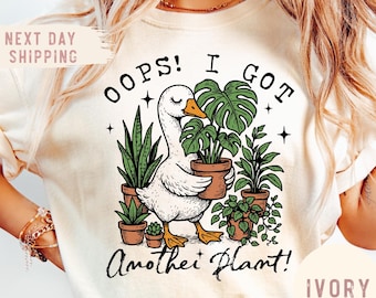 Comfort Colors® Oops I Got Another Plant Shirt, Cute Plant Nana Gift, Plant Lover Gift Funny Goose Shirt, Gift For Gardener Mom, Plant Shirt