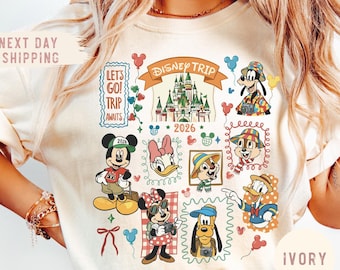 Benutzerdefinierte Disney Trip 2026 Familienshirts, Familienurlaub 2026 Shirt, Disney Schloss Reise 2026 Shirt, Disney Trip 2026 Shirt