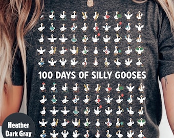 Silly Goose Kids 100 Days of School Shirt, Funny 100 Silly Days of School Tee, 100th Day Celebration