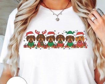 Dachshund Christmas Shirt, Dachshund Mom Tee, Dog Owner Christmas Gift, Dachshund Shirt, Christmas Dog TShirt Christmas T-Shirt for Dog Mama