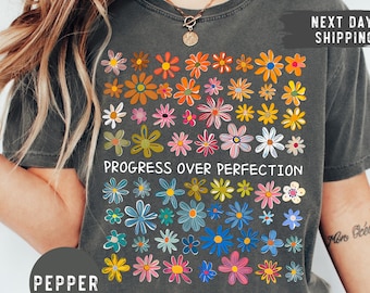Comfort Colors® Progress Over Perfection Shirt Autism Awareness Shirt Neurodiversity Shirt Sped Teacher Shirt Special Education Teacher