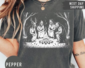 Comfort Colors® Folk Horror Shirt Gothic Gift for Him or Her Weird Retro Grunge Crewneck Halloween Clothes Witch Wear Weirdcore Tshirt