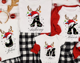 Family Christmas Name Shirt, Monogrammed Family Christmas Shirt, Personalized Family Christmas Shirt, Custom Christmas Family Name Shirt