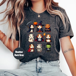 Camiseta de Halloween con diseño de conejillo de indias, camiseta de Halloween con diseño de animales, regalo para niños, regalos para amantes de los conejillos de indias, camiseta de dibujos animados de conejillo de indias