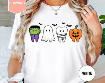 Dental Halloween Shirt, Halloween Teeth Shirt, Dental Squad Halloween T-shirt, Dental Office Halloween Shirt, Dental Boo Halloween Shirt