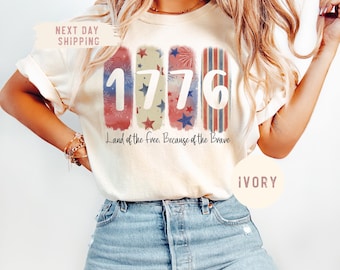 Comfort Colors® Memorial Day Shirt, Land Of The Free Because Of The Brave America Shirt, Fourth Of July T-Shirt,Freedom Tee,Independence Day