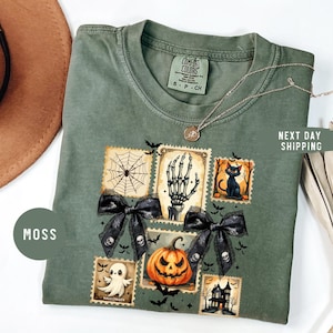 Comfort Colors® Carta dei Tarocchi Gatto Nero, Maglietta Tarocchi Morte, Maglietta Gatto Stregone, Regalo Gatto Spettrale, Maglietta Gatto Nero di Halloween, Regalo per gli amanti dei gatti